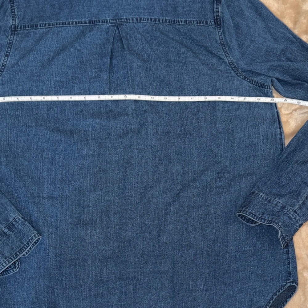 Old Navy Women’s Dark Chambray Button-Down Denim Shirt XL TALL - Picture 5 of 7